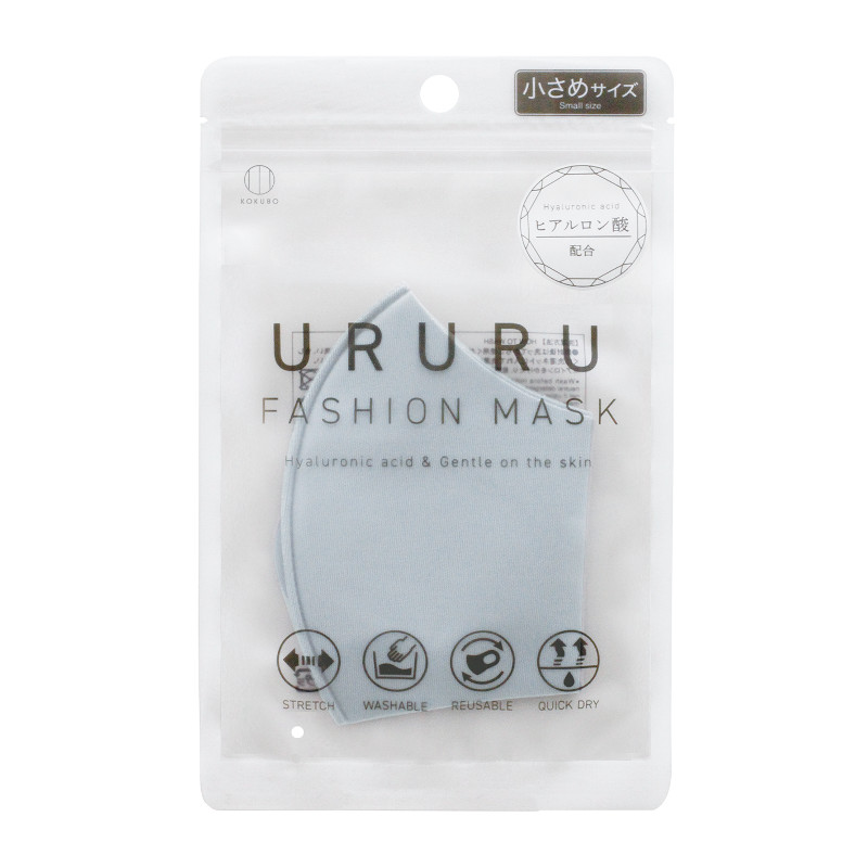 URURUファッションマスク(ヒアルロン酸配合)小さめサイズ アイスグレー ...